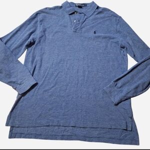 Preppy old money Polo Ralph Lauren Mens large textured cotton polo shirt